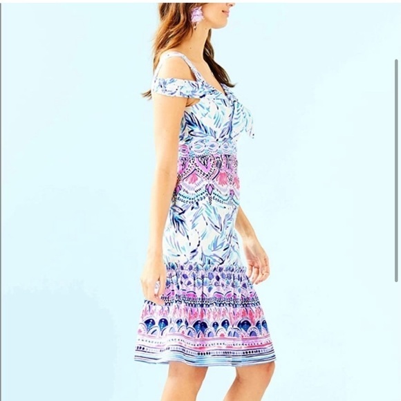 Lilly Pulitzer Iva Preppy Midi Fit Flare Multicolor Resort Wear Vacation Dress 0 - Picture 1 of 12